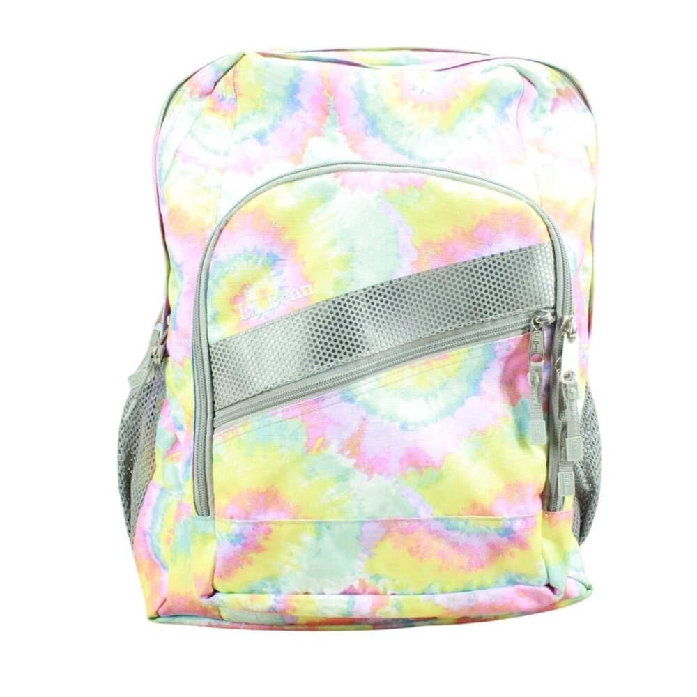 LL Bean Big Kids Multi Tie Dye Polyester Deluxe Book Pack 37L Print Backpack